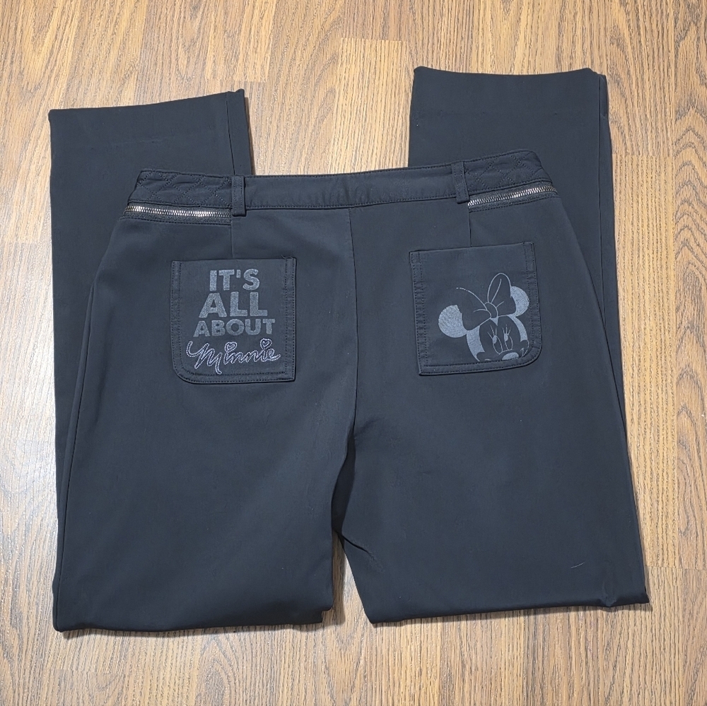 Disney Women’s Golf Pants Black W30 Inseam 26.5 Side Zip Pockets Athletic D12